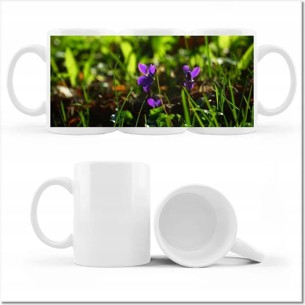 Mezei ibolya mintás bögre