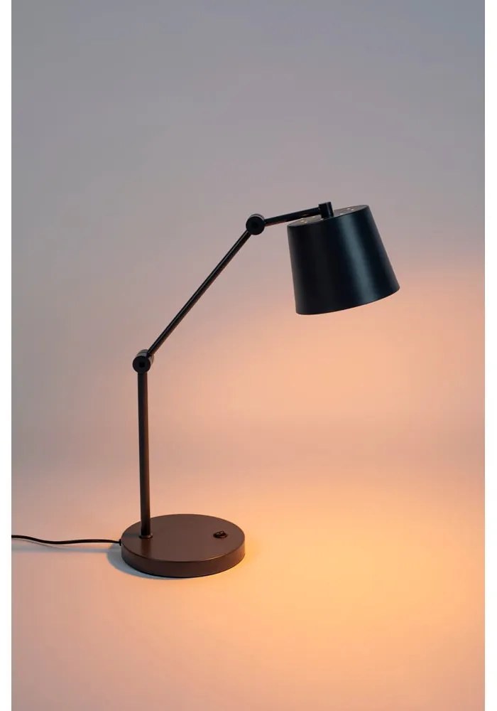 Fekete asztali lámpa fém búrával (magasság 60 cm) Hajo – White Label