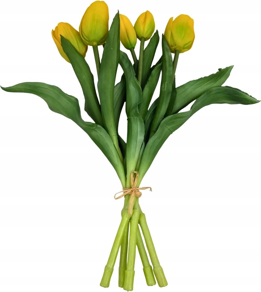 Szilikon tulipán gerenda 31 cm sárga Természetes Megjelenés