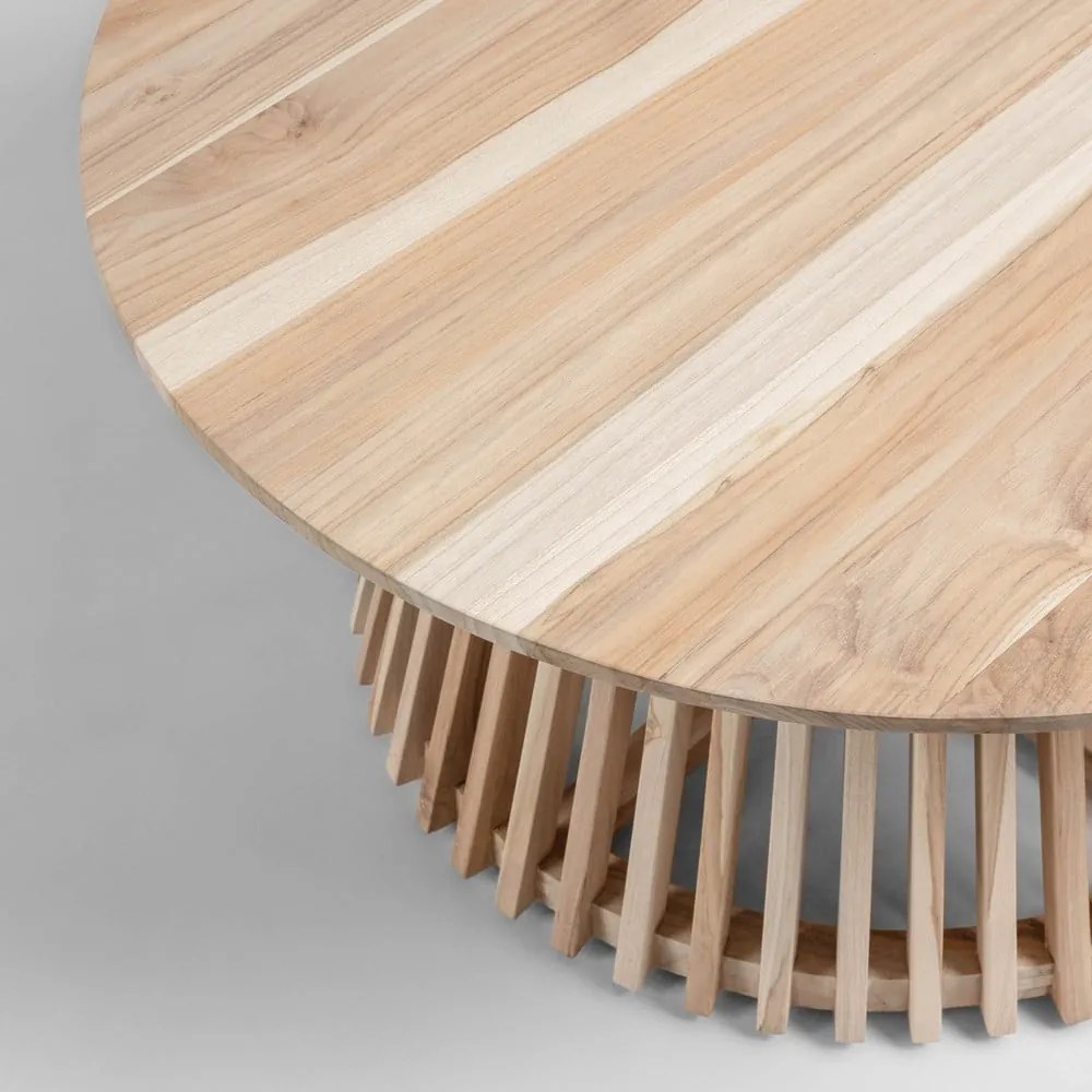 Irune teakfa dohányzóasztal, ⌀ 80 cm - Kave Home