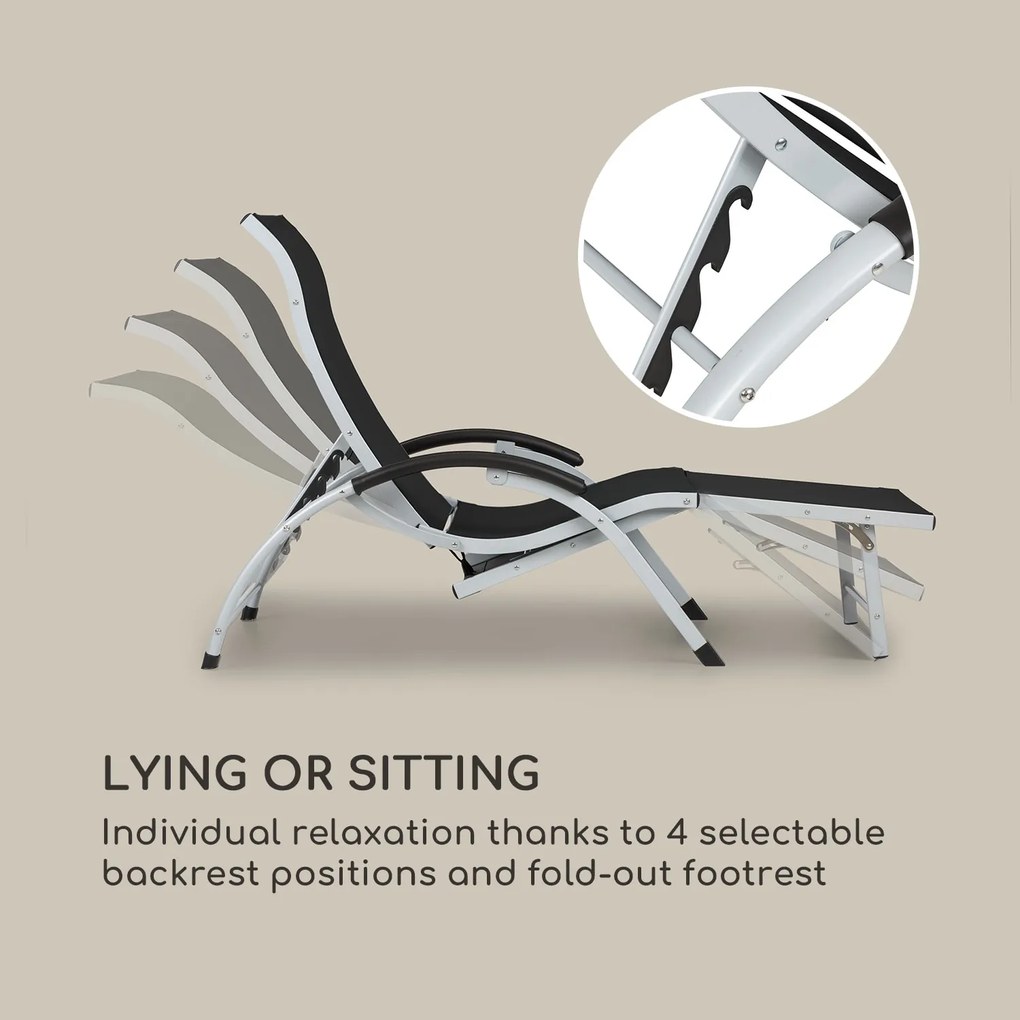 Blumfeldt Sunnyvale, nyugágy lábtartóval, alumínium, 4 szint