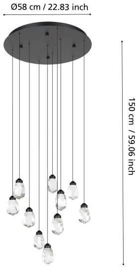 Eglo 390412 - LED Dimmelhető csillár zsinóron SINDICAT 10xLED/3W/230V 3000K