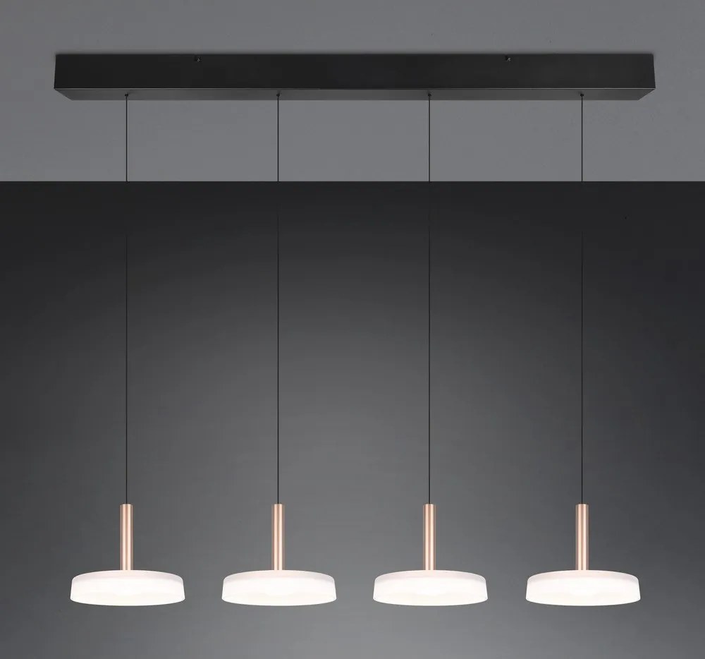 Fekete-fehér-aranyszínű LED dimmelhető függőlámpa üveg búrával Celeste – Trio