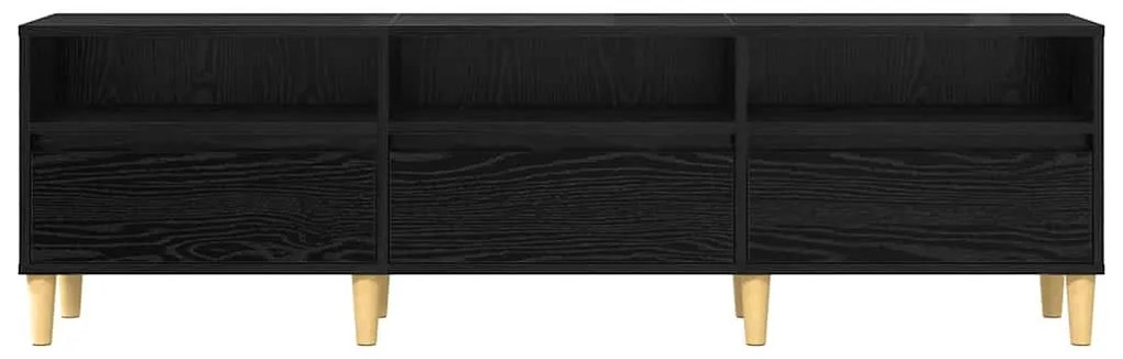 TV szekrény fiókkal Musta tammi 150 x 30 x 45 cm Faanyag