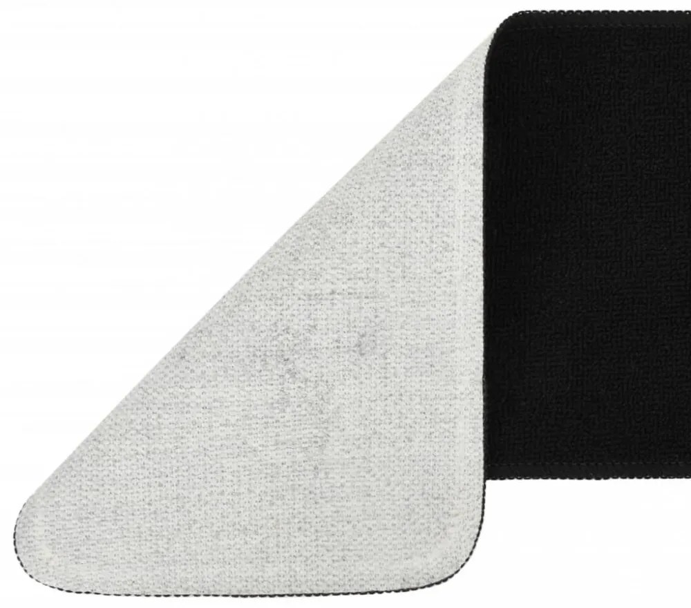 vidaXL 15 db fekete négyszögű csúszásmentes lépcsőszőnyeg 75 x 20 cm