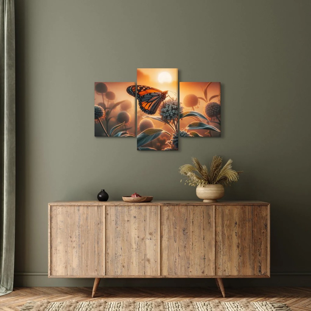 Kép – Pillangó a lenyugvó napban (90x60 cm)