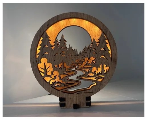 Li-Go 23580/DUB2 - LED Fényerőszabályozható asztali dekorációs lámpa LED/12W/230V 20x22 cm tölgy/fényes