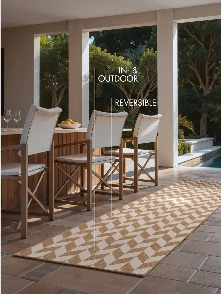 Krémszínű-natúr színű kültéri-beltéri futószőnyeg 80x200 cm Haringey Terrick – Ted Baker