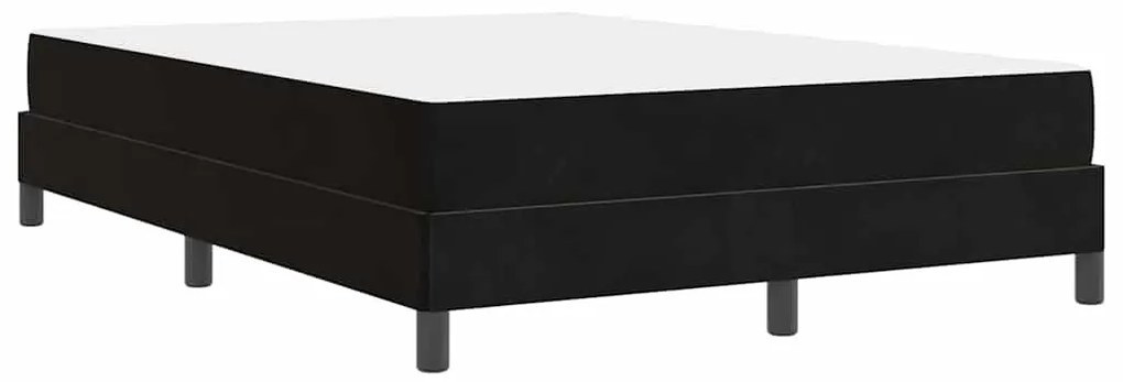 Boxspring ágy matraccal matracmal Fekete 140 x 190 cm Bársony