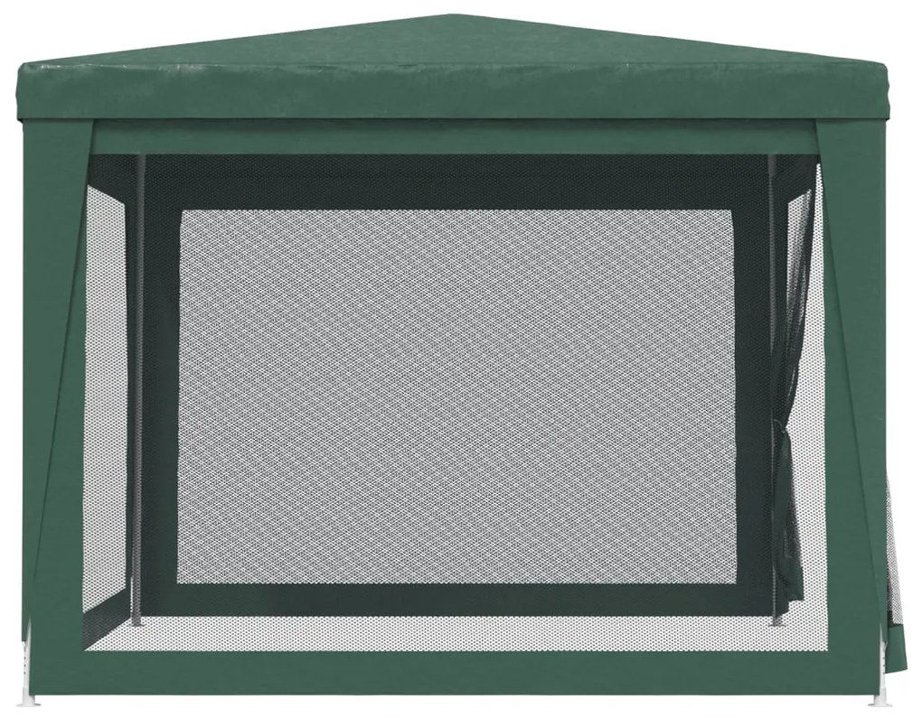 zöld HDPE rendezvénysátor 4 hálós oldalfallal 3x3 m