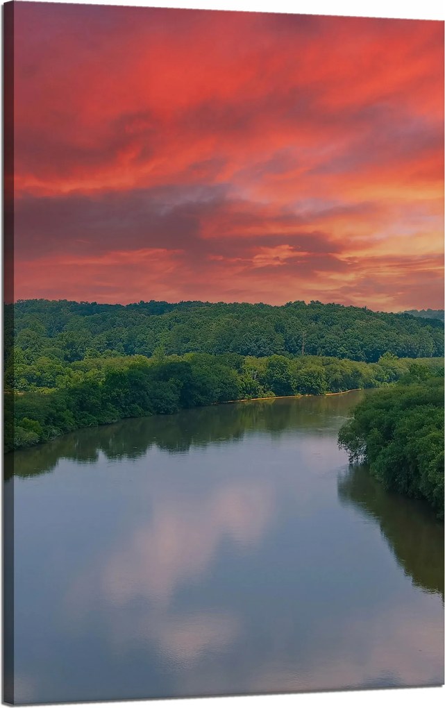 Vászonkép Rózsaszín ég Nap Folyó Természet 50x80 cm