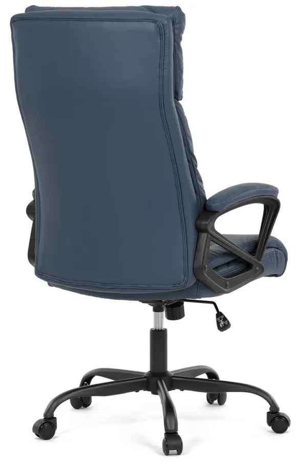 Scaun pivotant de birou confortabil în albastru cu tapițerie din piele artificială. KA-Y346