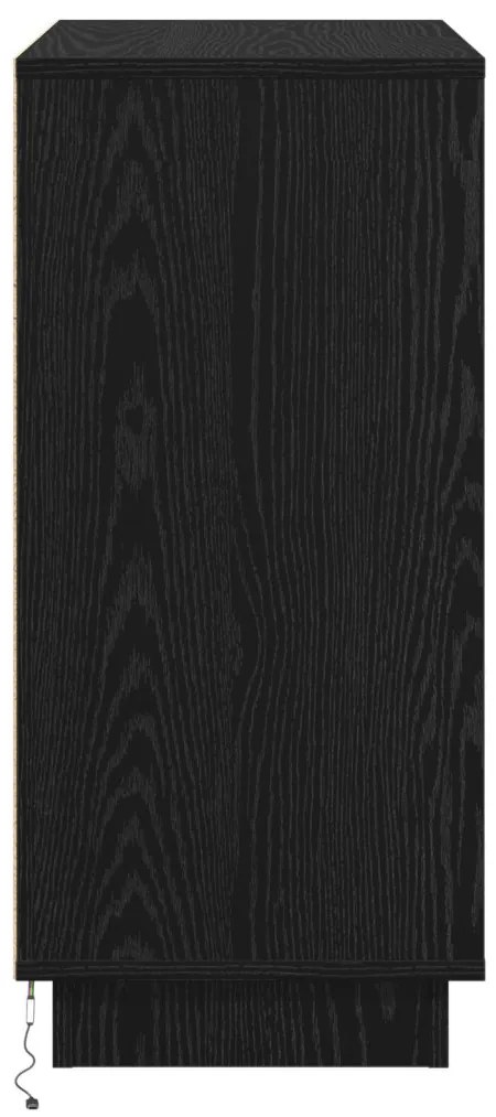 Fadoboz LED világítással Fekete Tölgy 71x34,5x75 cm Műanyag