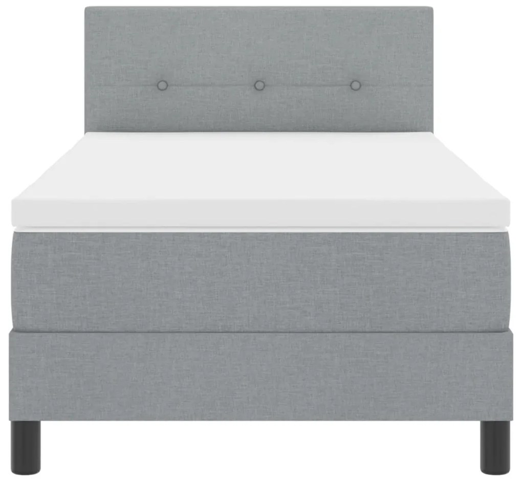 Boxspring Ágy Matrac és LED Fény Szürke 90x190 cm Szövet