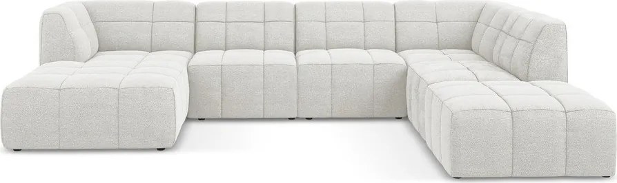 Fehér buklé (U alakú) sarokkanapé Aloha – Makamii