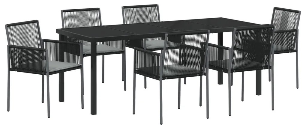 4 darabos szett Fekete Polirattan 54x60.5x83.5 cm Tartós
