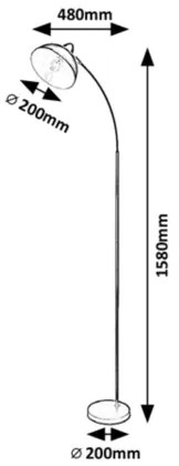 Rabalux 5240 - DARON állólámpa 1xE27/40W/230V fekete