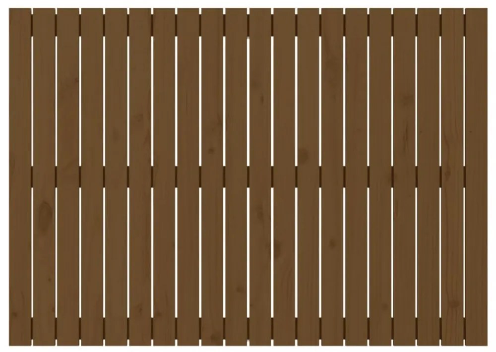 mézbarna tömör fenyőfa fali fejtámla 127,5x3x90 cm