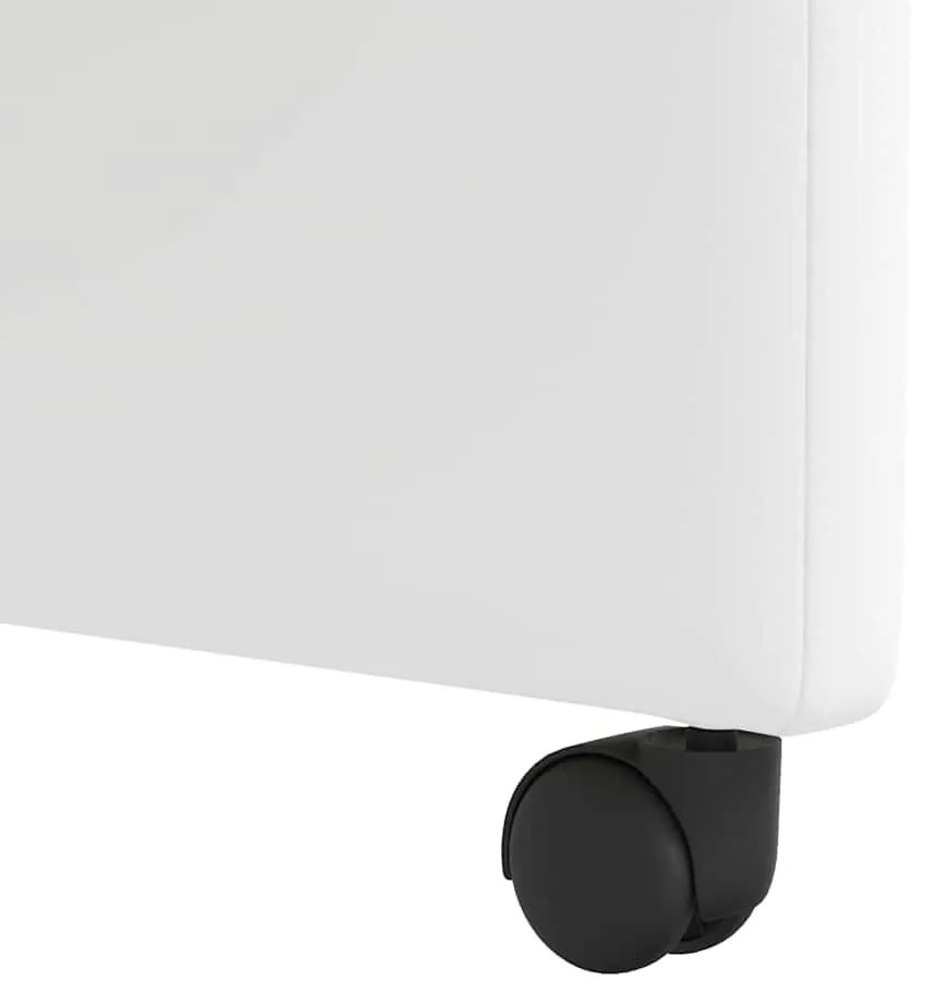 vidaXL Kerekes Étkező Székek 2 pcs Fehér 57 x 66 x 94 cm Műbőr