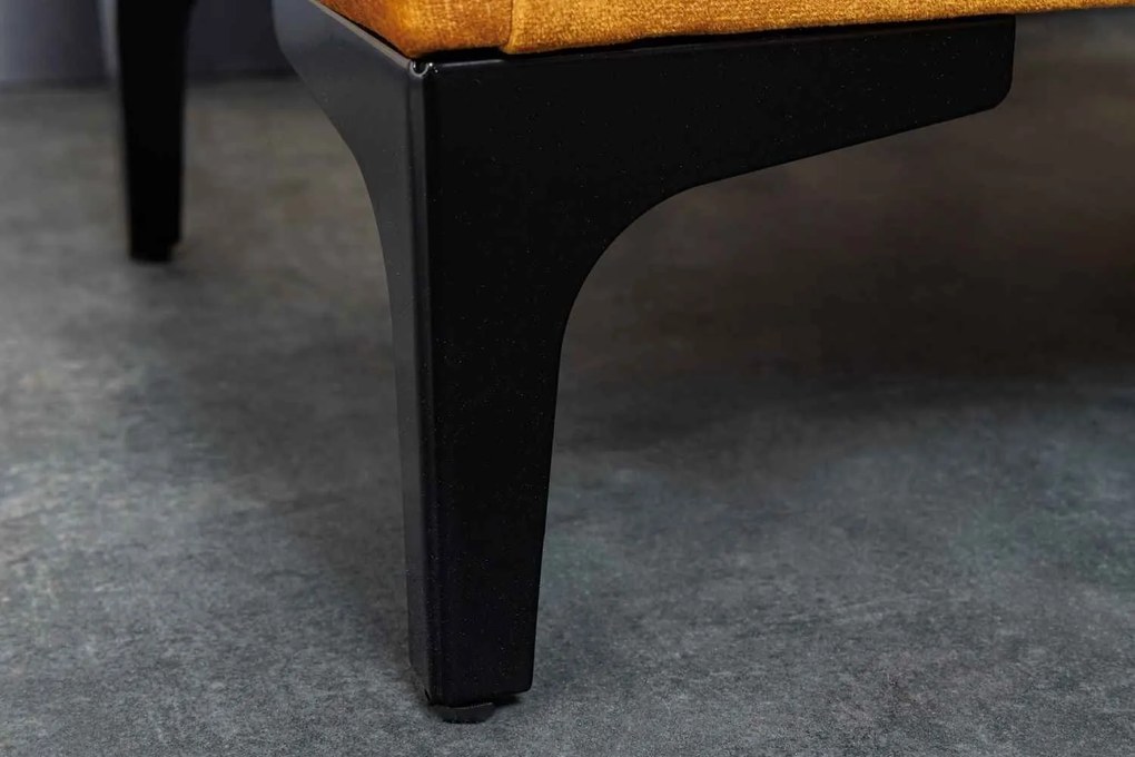 Design éjjeliszekrény Bailey mustársárga bársony