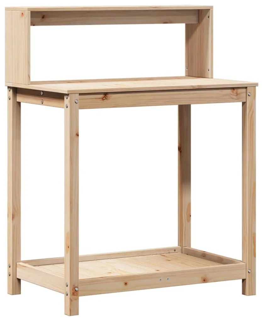 tömör fenyőfa ültetőasztal polccal 82,5 x 50 x 109,5 cm