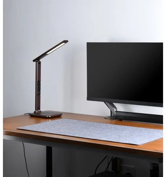 Brilagi-LED Fényerőszabályozható lámpa vezeték nélküli töltéssel REGINA LED/8,5W/230V barna