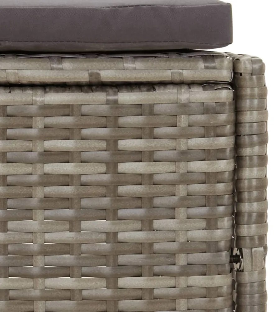 2 db szürke polyrattan pezsgőfürdő pad párnával