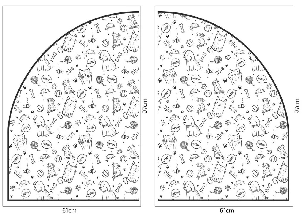 PIPPER. Védő textil falmatrica – Ív – Állatok Méret: 83x60cm, Indíték: névvel