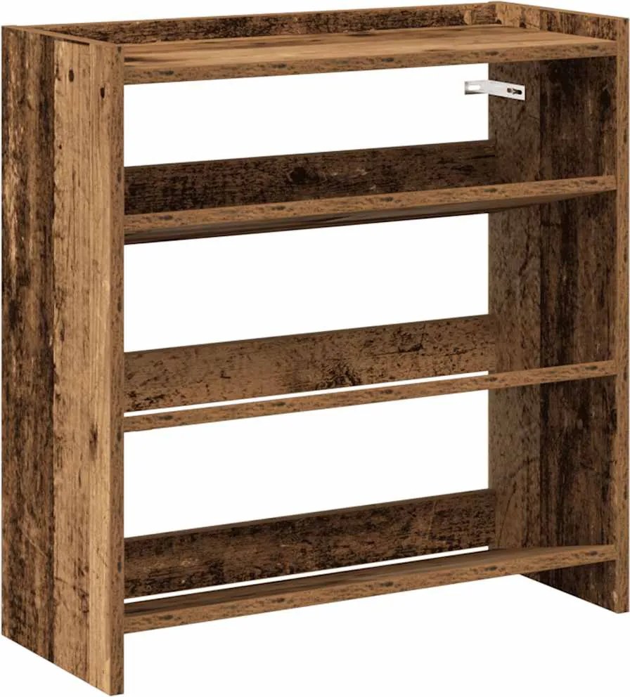 vidaXL antik fa szerelt fa cipőtartó 60x25x62 cm