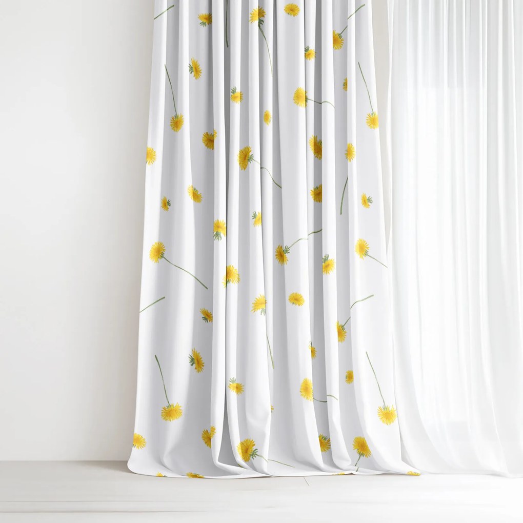 Goldea pamut drapéria - pitypangok 200x150 cm