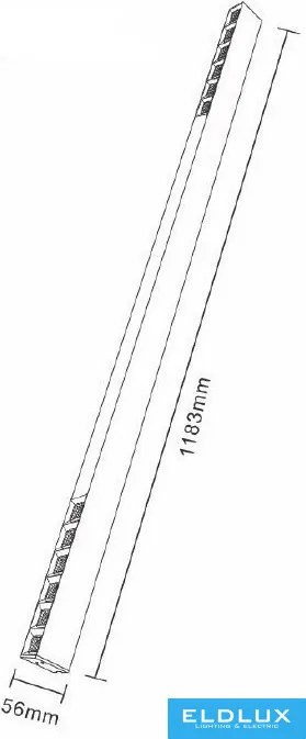 UNIVERSO Függeszték 42w 2720lm CCT IP20 Fekete 1183x56x33mm