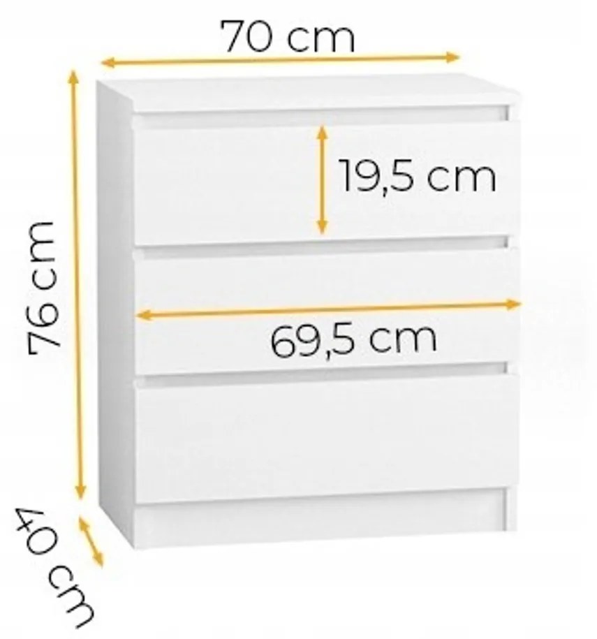 Komód 70/3 cm Sonoma tölgy