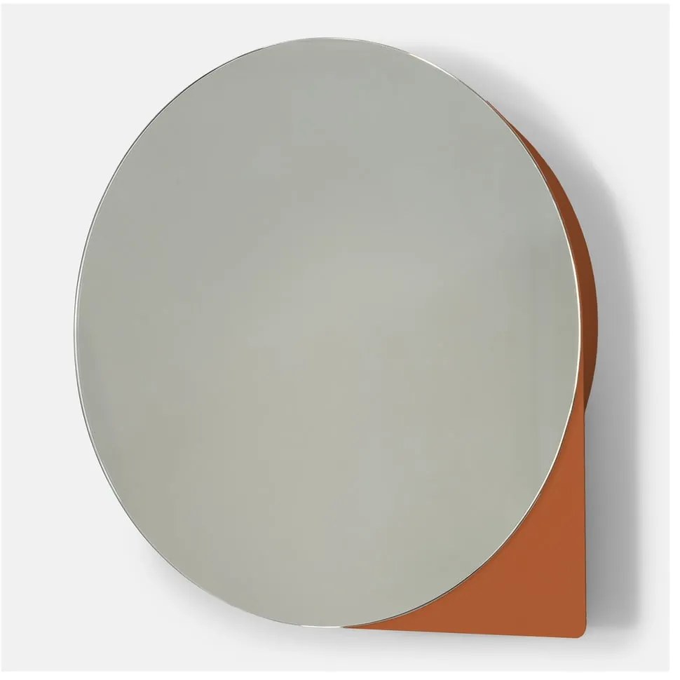 Terrakotta színű fém fali-tükrös fürdőszoba szekrény 55x55 cm Sonnet – Spinder Design
