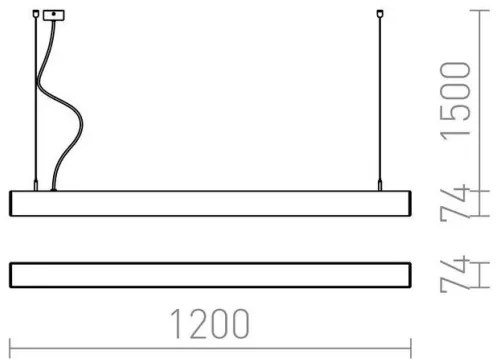 RED - Design Rendl - R12721 - LED Csillár zsinóron PESANTE LED/40W/230V fekete