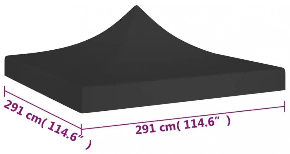 fekete tető partisátorhoz 3 x 3 m 270 g/m²
