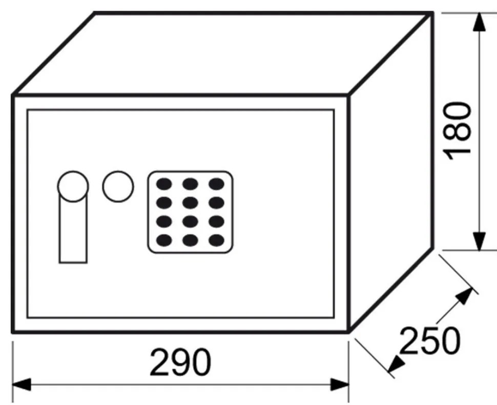 Bútorszéf RS 18, elektromos zár, szürke
