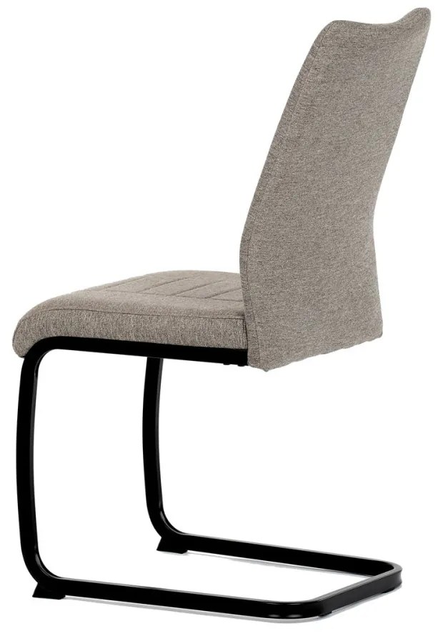 Scaun din material textil maro, cu bază de sanie. DCL-438