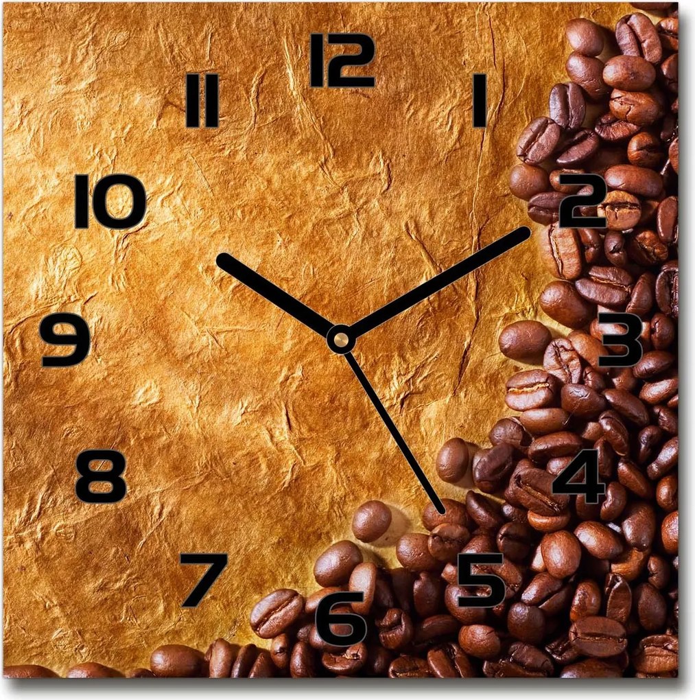 Modern lógó üveg óra Kávébab 30x30