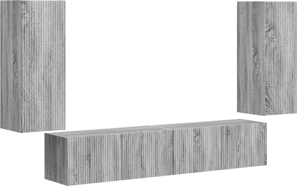 vidaXL TV falit kabinet szett 4 pcs Szürke Sonoma Faanyag