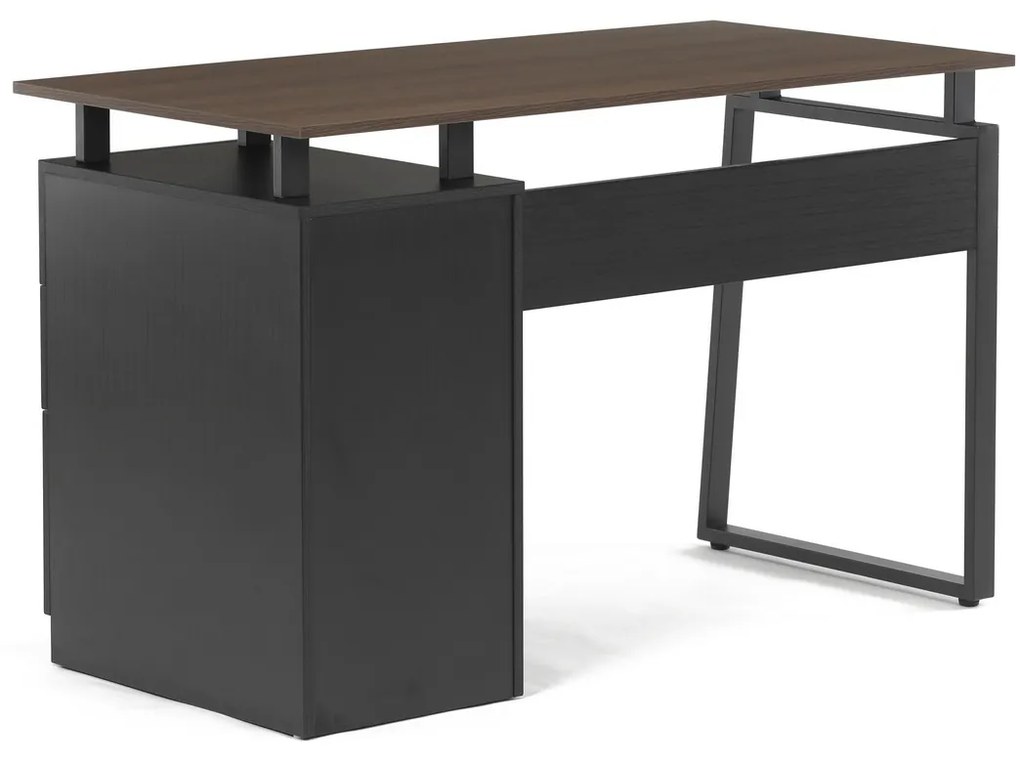 Irodai asztal 3218 OAK, fekete és tölgy