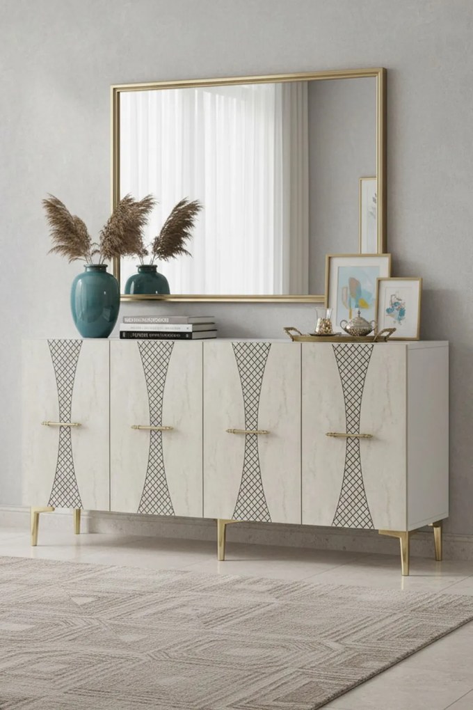 Slim 150 - White, Travertine, Gold