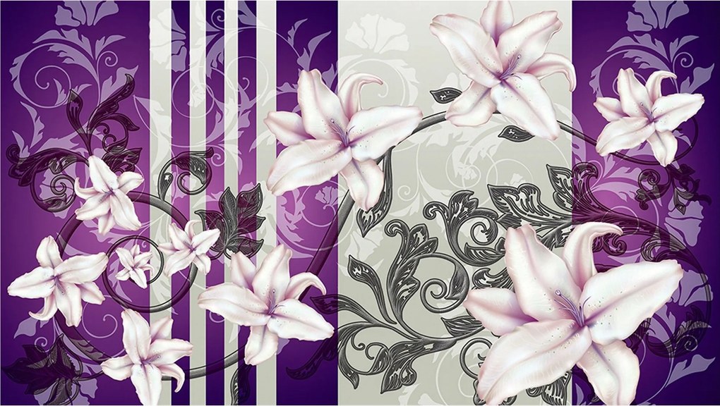 Flizelin fotótapéta Liliomok Elegáns virágok a hálószobába 300x210 +ragasztó