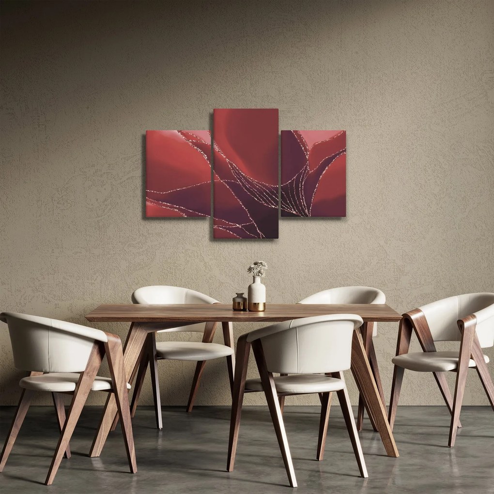 Kép - Piros absztrakt virág N⁰2 (90x60 cm)