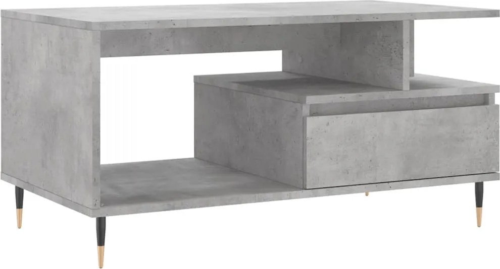 vidaXL betonszürke szerelt fa dohányzóasztal 90x49x45 cm