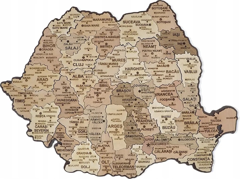 Románia Térkép Falra Fa Kép Fa Fali Dekoráció