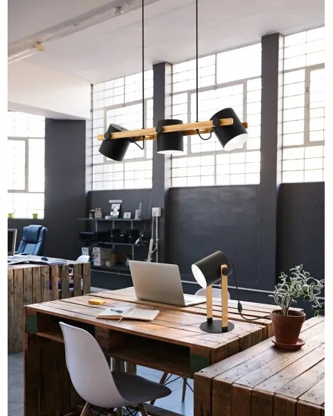 Eglo 43047 - Asztali lámpa HORNWOOD 1xE27/28W/230V