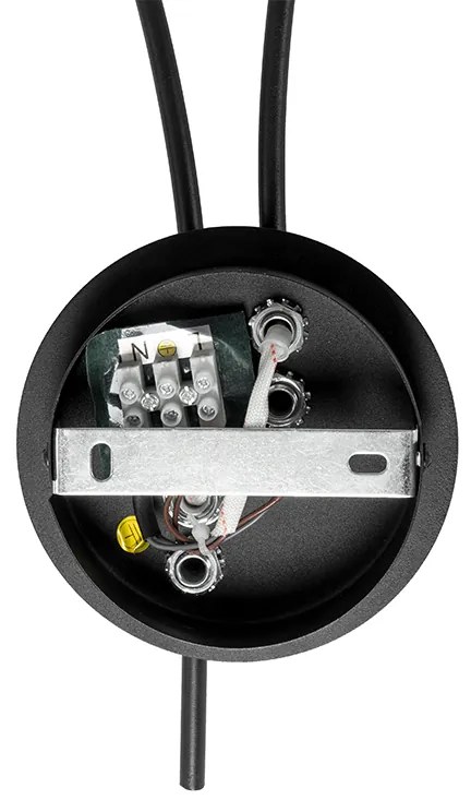 Modern fali lámpa fekete 2-es füstüveggel - Athén