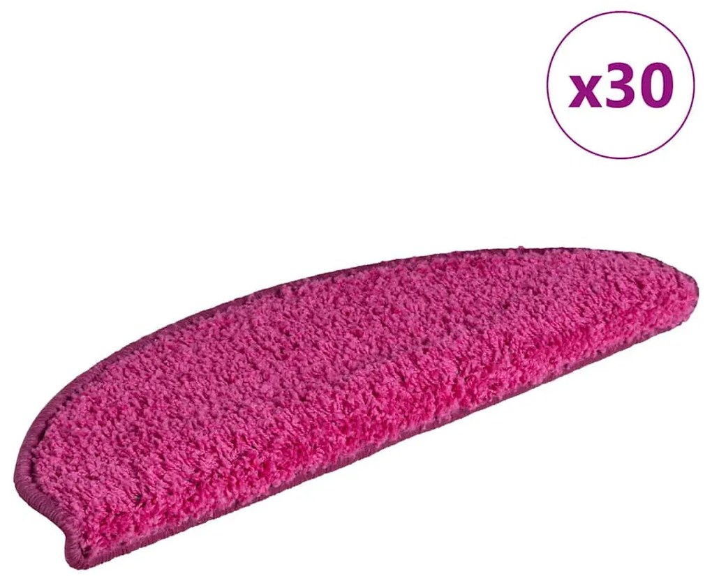 vidaXL 30 db rózsaszín lépcsőszőnyeg 65x21x4 cm