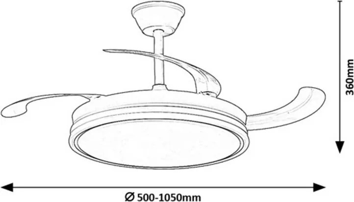 RÁBALUX 71364 FLUARA Ventilátoros lámpa Fehér IP20