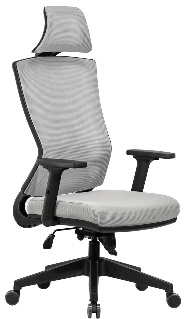 Ello ergonómikus irodai forgószék deréktámasszal, fejtámasszal, 3D Air mesh hálós